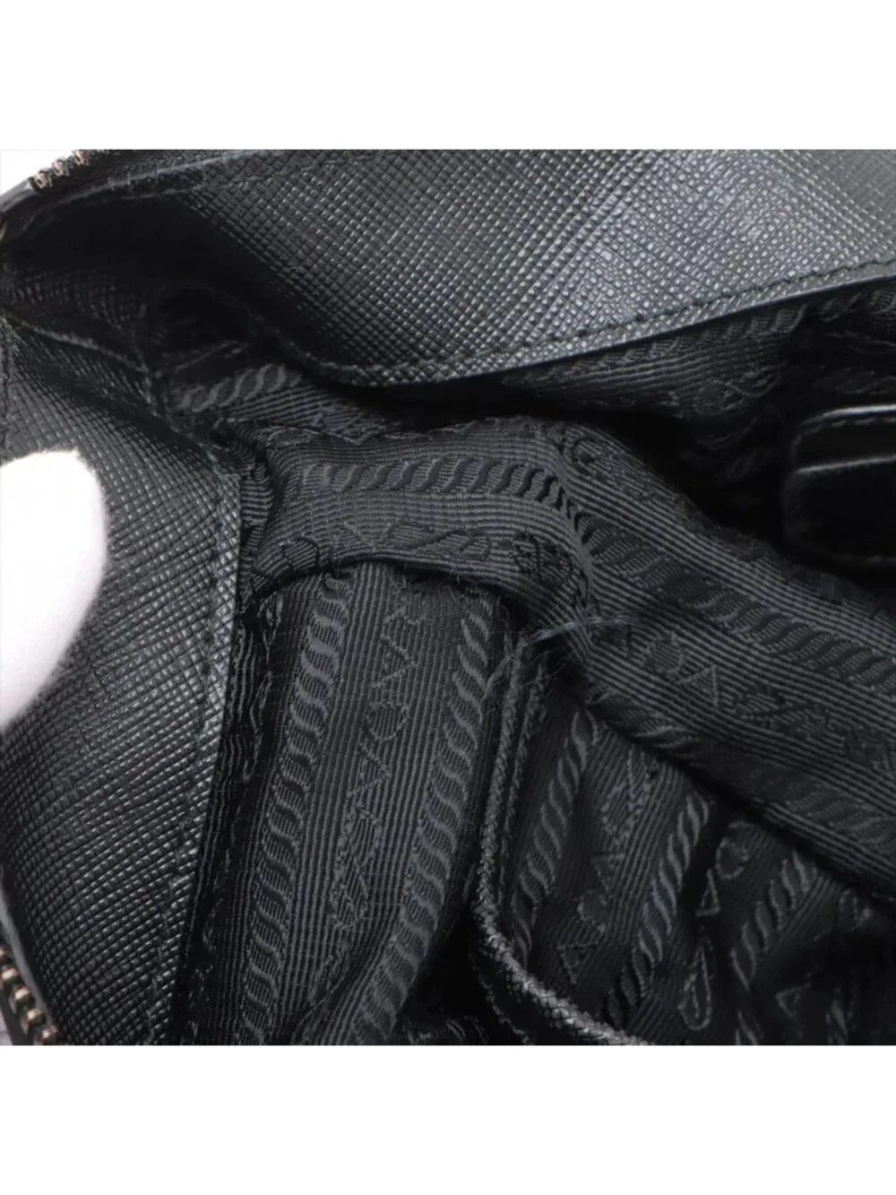 Prada Tessuto Nylon Leather Tote Shoulder Black